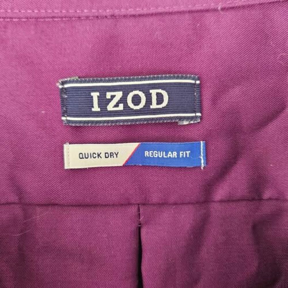Mens Purple IZOD 16 1/2 34/35 BUTTON DOWN SHIRT - Picture 2 of 5